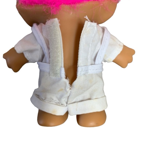 Vtg Ace Novelty Treasure  Troll Doll Pink Hair Chef Apron With Hat Wishstone 90s - Picture 8 of 12